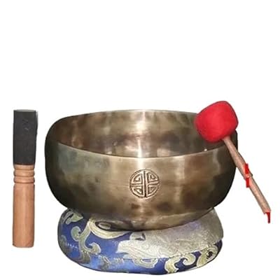 Tibetan Singing Bowls Full Moon Singing Bowl Handmade Large Yoga Meditation Massage Sound Healing Instruments Accessories(15X7 cm)