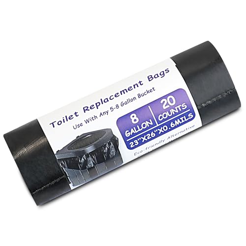 20pezzi sacchetti per WC portatili da 8 galloni, sacchetti per rifiuti biodegradabili da 30 litri, sacchetto per rifiuti alimentari nero, sacchetto per rifiuti 100% compostabile.
