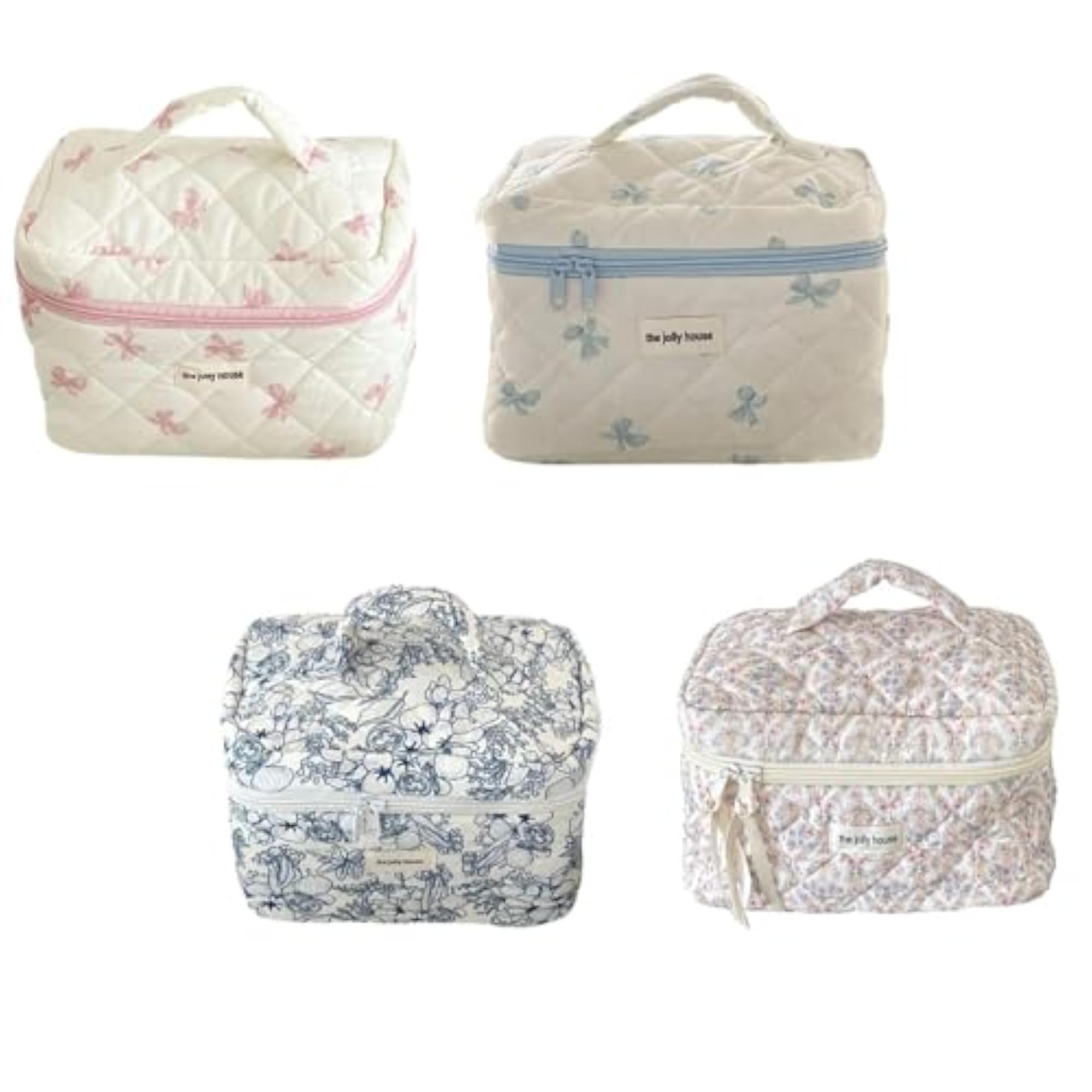 Trendy Floral Makeup Bag Cosmetic Case for Ladies, Pink