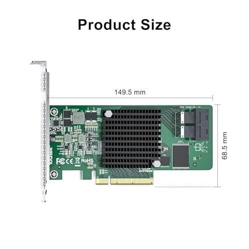 ipolex 12G Internal PCI-E SAS/SATA HBA Controller Card, Broadcom's SAS3008, Compatible for SAS9300-8I, LSI3008-8I - Image 3
