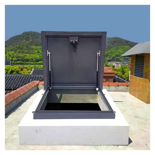 Loft Hatch Door Upward Lifting Access Panel Cover 600mm Custom for Patio/Deck/Cellar/Factory Black Galvanized Steel
