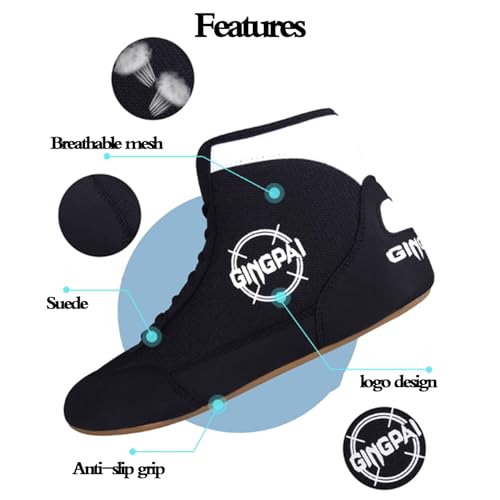 Zapatos De Boxeo Unisex NiñOs,Calzado De Lucha Superior,Botas Boxeo Deportivas De Ligeras,Unisex Adulto,Antideslizantes,Confort,Duraderos,para Boxeo,Deportivo,Kung Fu,Taichi - imagen 4