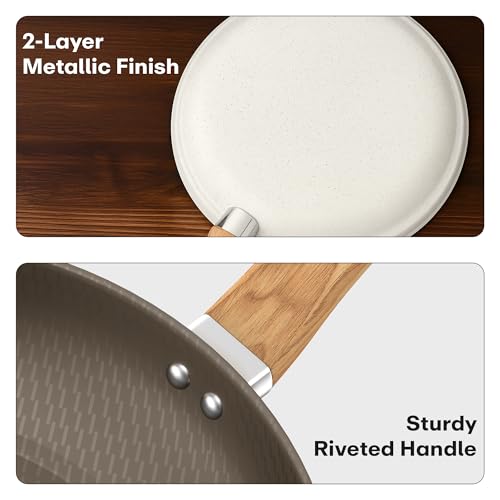 Image of Rioware Non-Stick Maifan Frying Pan (3L) | 5-Layer Non-Stick Coating | Induction, Ceramic, Electric & Gas Compatible | Dishwasher Safe |Multipurpose Pan for Eggs, Stir-Fry (24CM, Maifan Frypan Black)
