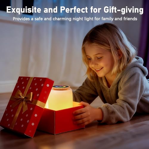 Carehabi Nachttischlampe Nachtlicht Touch Dimmbar mit 7 Farben und 4 Modi, stufenlose Dimmung，LED Tischlampe USB Aufladbar, Nachtlicht mit Timer und Countdown-Funktion