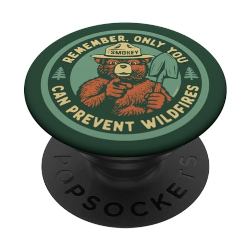 Remember Only You Can Prevent Wildfires Pointing Smokey Bear PopSockets PopGrip Adhesivo
