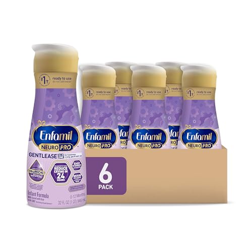 Image of Enfamil NeuroPro Gentlease Baby Formula, Brain Building DHA, HuMO6 Immune Blend, Designed to Reduce Fussiness, Crying, Gas & Spit-up in 24 Hrs, Ready-to-Feed Infant Formula, Liquid, 32 Fl Oz (6 Count)