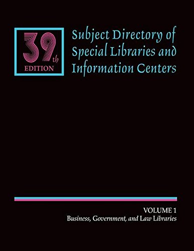 Subject Directory of Special Libraries and Information Centers: 39