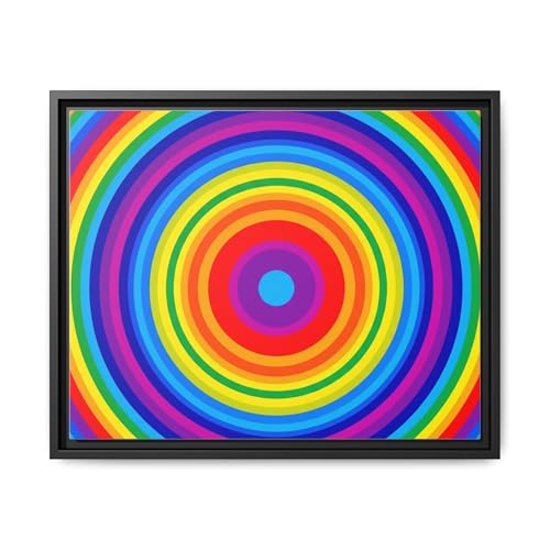 Premium Pinewood Frame Framed Canvas Wall Art - Concentric Circles