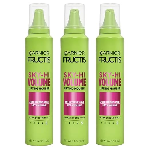 Garnier Fructis Style Sky-Hi Volume Volumizing Hair Mousse, 6.5 Ounce, 3 Count