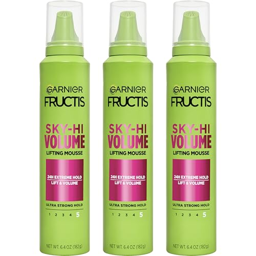 Garnier Fructis Style Sky-Hi Volume Mousse, Extreme Hold, 6.4 Oz, 3 Count (Packaging May Vary) - image 1