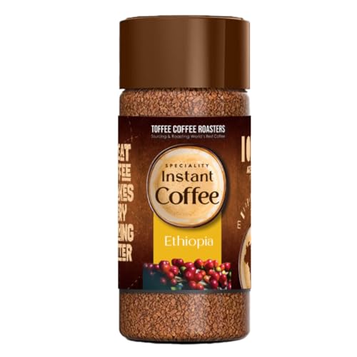 Toffee Coffee Roasters Instant Coffee 100 gm, Ethiopia Instant Coffee | As Seen On Shark Tank | 100% Arabica Coffee Powder | Ready in Seconds | Microground Technology