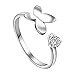 Produktbild Lubier Silber Damen Korean Fashion öffnen Einfach Ring Schmetterling für Geschenk