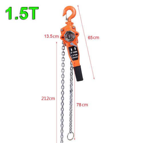 Zinnor 1.5 Ton Lever Block Ratchet Chain Hoist Lift Puller Winch Come Along 3000 Lbs Hand Manual Lever Block Crane Lifting Sling Material（Shipping From Uas） #TOP6
