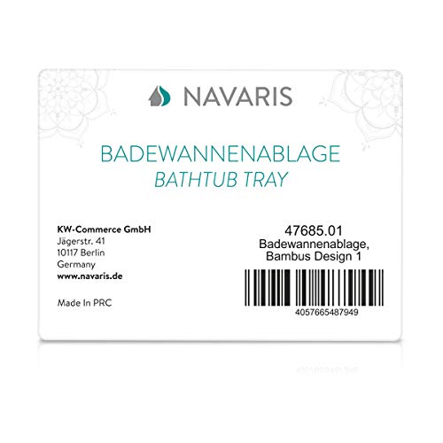 Badewannenablage Navaris aus Bambus mit Buchstopper und Halterungen