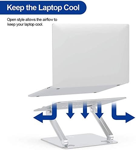 BESIGN LSX2 Aluminum Laptop Stand, Ergonomic Adjustable Notebook Stand, Riser Holder Computer Stand Compatible with Air, Pro, Dell, HP, Lenovo More 10-15.6" Laptops (Silver)