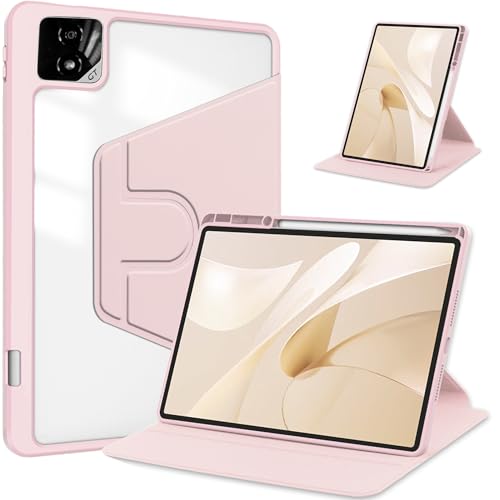 Étui en cuir synthétique pour Honor Pad GT2 Pro coque arrière transparente rose