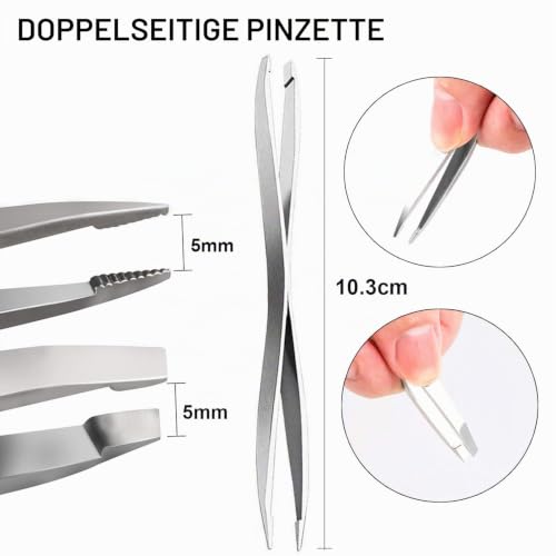 EasyULT Edelstahl Zeckenentferner Set[3 Stück], Zeckenzange Zeckenpinzette Zeckenhaken, Zeckenentfernung fur für Mensch, Hunde, Katzen(mit Aufbewahrungstasche)