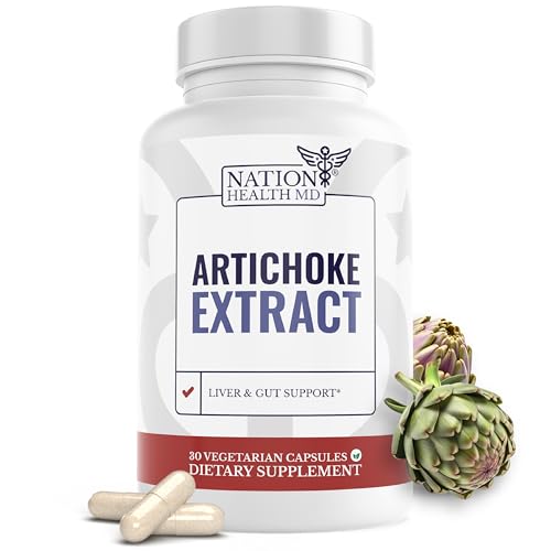 Artichoke MD 500 mg - Natural Artichoke Leaf Extract for Liver Health Supplement - Organic Leaf Extract for Digestive Support for Women & Men - Vegan, Dairy & Gluten Free, Non-GMO - 30 Capsules