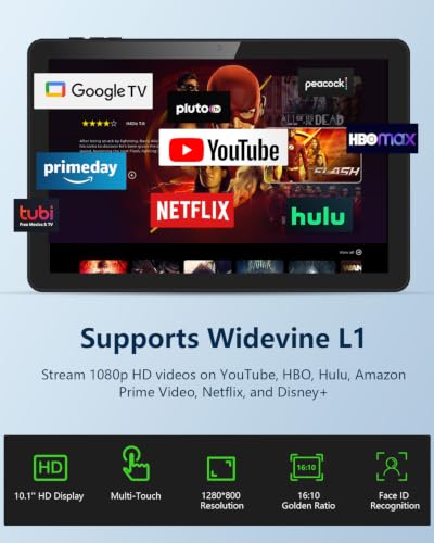 Image of Tablet Android 16 with 26GB RAM+128GB ROM, 10 inch Tablet with 7000 mAh | Android 16 OS Gemini AI Google GMS Certified T606 Octa-Core 26GB RAM 128GB ROM 10.1 inch HD Wi-Fi 6 BT 5.0 GPS 7000mAh Battery