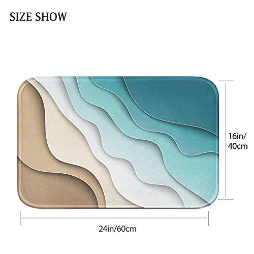 Britimes Bath Mats For Bathroom, Bathroom Mats Rugs No Silp,Abstract Beach Washable Cover Floor Rug Carpets Floor Mat Bathroom Decorations 16X24 Inches For Kitchen Bedroom Indoor #TOP2
