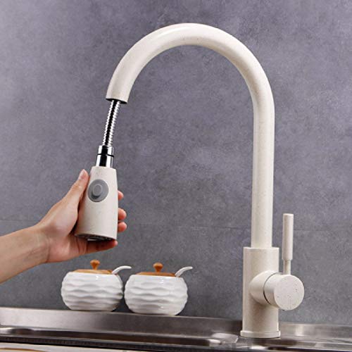 Robinet de cuisine noir avec douchette extractible eau chaude - 5
