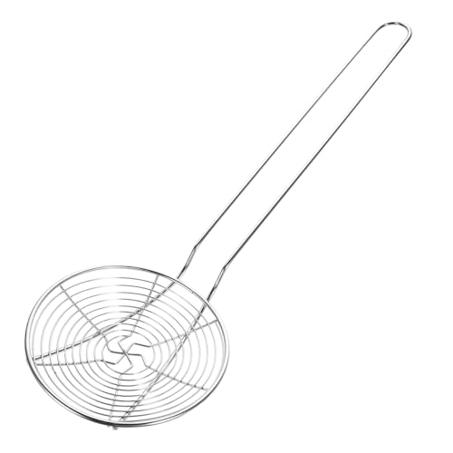 CALLARON Stainless Steel Spider Strainer Spoon - Wire Skimmer Colander, Metal Hot Pot Colander, Long Handle Strainer Spoon for Cooking, Frying Food, Noodle, 43.5x13.8cm
