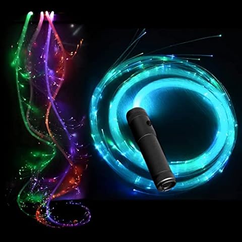 COMLZD LED Whip Fiber Optic Whip Dance Space Whip Super Bright Light 10 Color Effect Mode 360°Swivel for rave accessories, Parties, Light Shows, EDM Music Festivals Cover