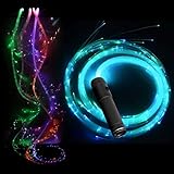 COMLZD LED Whip Fiber Optic Whip Dance Space Whip Super Bright Light 40 Color Effect Mode 360°Swivel for Rave Accessories, Parties, Light Shows, EDM Music Festivals