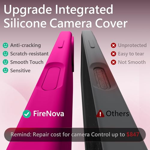 Image of FireNova Magnetic for iPhone 17 Case, Compatible with MagSafe, [Integrated Silicone Camera Control Button] [Camera Protection] Anti-Scratch Microfiber Lining Phone Case, 6.3 inch, Hot Pink