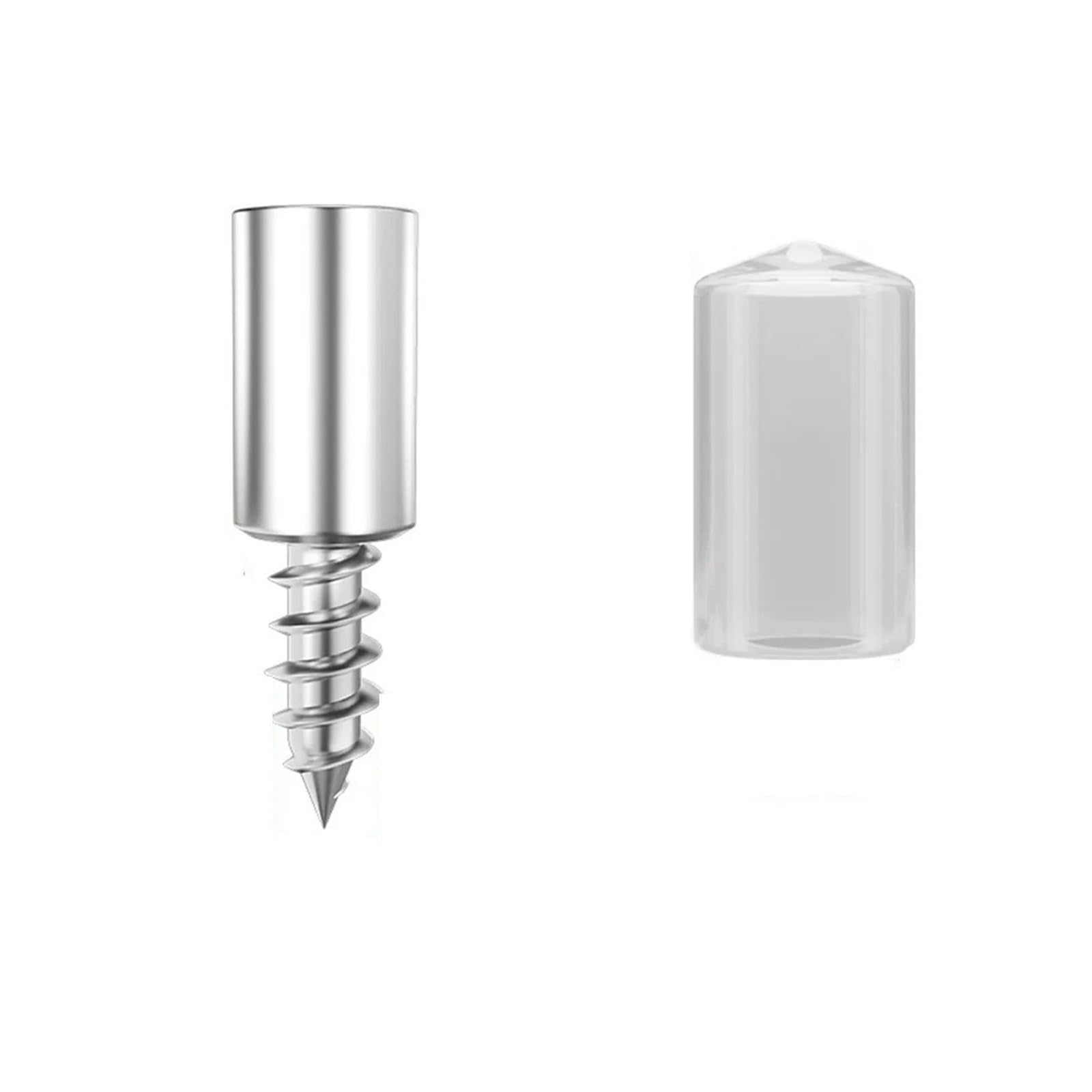Perforadores de apoyo de estante Tornillo autorroscante cruzado con funda de goma for soporte de armario, clavo antideslizante for mampara de cristal.(Transparent,12ser)