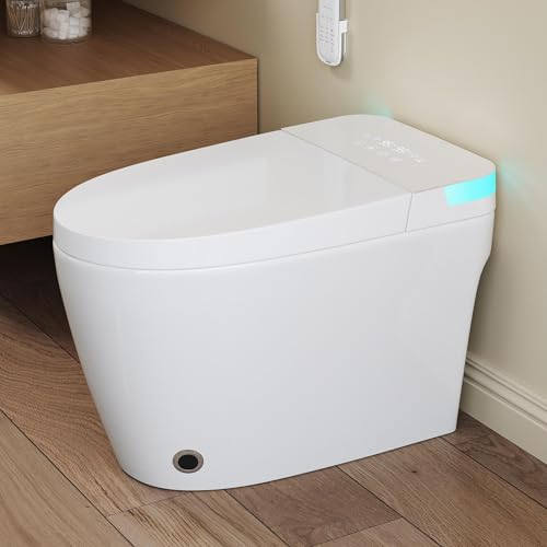 Smart Toilet, Eridanus One Piece Tankless Toilet with Bidet Built in, Foot-Sensor, Off-Seat Auto Flush, Adjustable Warm Water Sprayer, Air Dryer, Elongated Heated Seat, Power-Assisted Flush