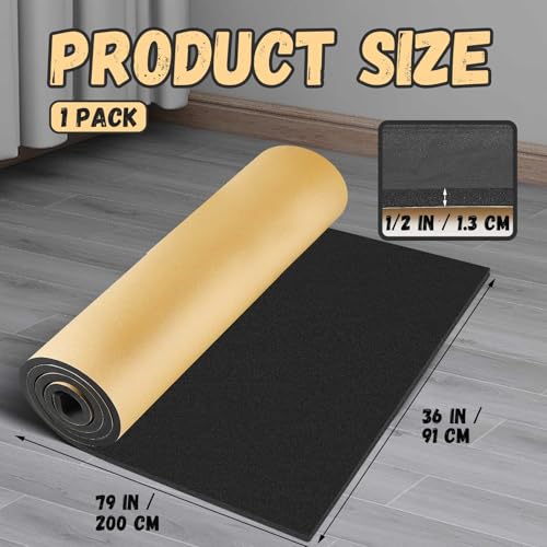 Image of Pangda 1 Piece 36 x 79 x 1 /2 Inch Extra Large Marine Foam Roll Closed Cell Rubber with Adhesive Insulation Sheets Lightweight Single Sided Tape Water Weather Resistant for Craft
