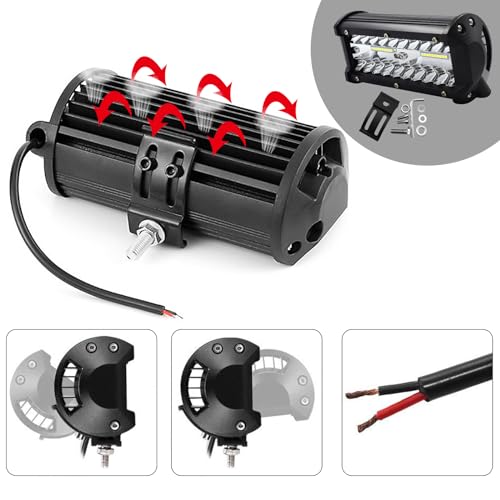 Vegena LED Arbeitsscheinwerfer,2 Stück Zusatzscheinwerfer,120W,12V/24V, 6000k Wasserdicht Rückfahrscheinwerfer,Offroad Flutlicht,Led scheinwerfer Für SUV Traktor,Auto,Offroad