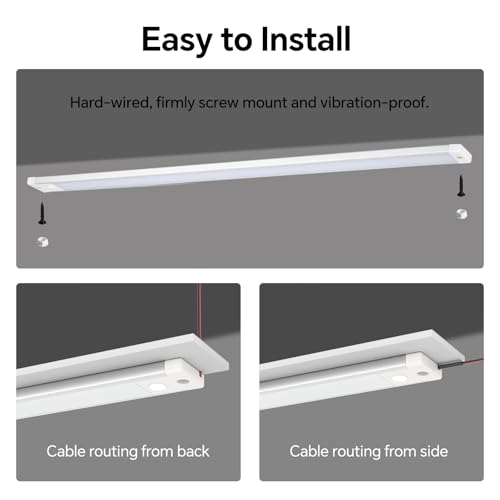 acegoo RV Interior LED Light Bar 12V LED Light Strip for Motorhome Camper Trailer Kitchen Countertop Under Cabinet Lighting, Integral Dimmer Switch & Red Night Light (Natural White, 16.5 inch)