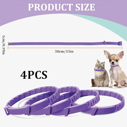 4er-Pack Beruhigendes Halsband für Katzen, Beruhigungshalsband Für Hunde verstellbares Beruhigende Halsbänder Beruhigungsmittel Lindert Angst Bei Katze Und Hunden Calming Collar Anti Stress Katzenhals