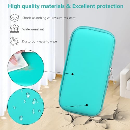 Image of Supmay Hard Carrying Case Compatible with Nintendo DS Lite NDSL, Gameboy Advance Games Storage Holder Travel Bag with Mesh Pocket for USB Charging Cable, Stylus, Earphones, Game Cartridge, Green