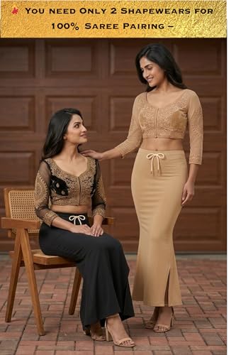 Image of Women's Saree Shapewear - Slim Fit Stretchable Petticoat for Sarees | Comfortable Waistband | Body Shaping Underskirt