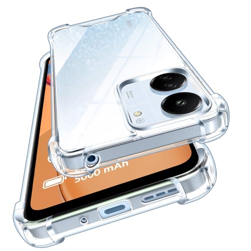ivoler Nie Vergilbung Klar Hülle für Xiaomi Redmi 13C / Poco C65 mit Stoßfest Schutzecken [Militärstandard] Stoßfest Kratzfest Transparent Schutzhülle Durchsichtige Handyhülle Case