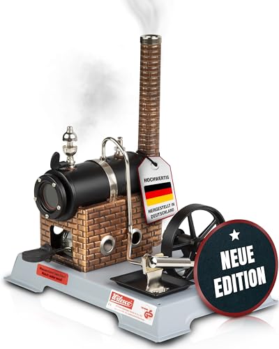 Wilesco Dampfmaschine D6 - Klassisches Design für Kinder ab 8+ Jahren und Technikbegeisterte mit hochglanzpolierten und vernickelten Messingteilen umfangreichem Zubehör
