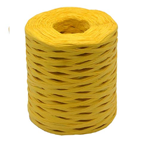 Raffia Paper Ribbon 1/4 Inch By 218 Yards For Diy Craft Gift Box Packing Paper Twine (218Yards, Yellow) #TOP1