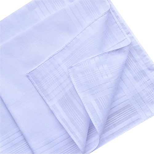 Memoryhanky Men's Pure White 100% Cotton Handkerchiefs Classic Hankies #TOP5
