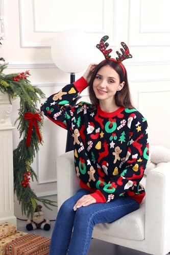 dressfan Santa and Gingerbread All-Over Christmas Sweater - Image 4