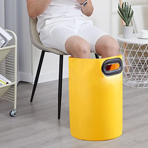 Balde plegable para baño de pies portátil color amarillo miniatura 4