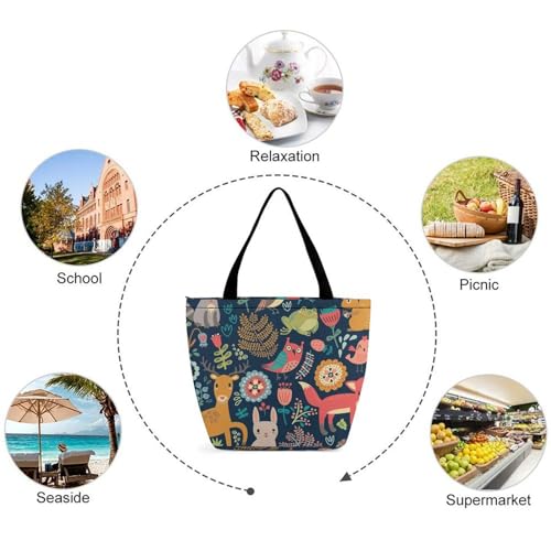 Sac à main lapin pour voyage et cours : cabas de plage imprimé animal