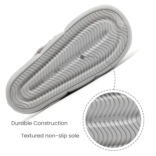 Saidoteto Women's Fur Lined Clog Slippers Cozy Warm Slip On House Slippers Outdoor Waterproof Shoes Cushion Thick Sole3