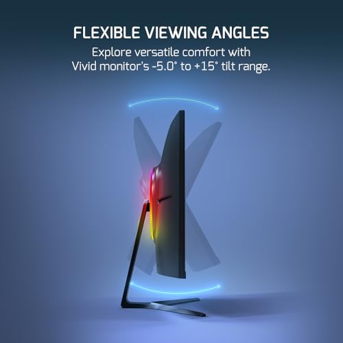 Vivid T50 Monitor da gioco curvo, 27 pollici 180Hz, schermo PC Full HD 1080P VA curvo 0,5ms HDR Display, monitor per computer senza cornice con FreeSync e G-Sync 125% sRGB, con altoparlanti - Monitor - Immagine 6
