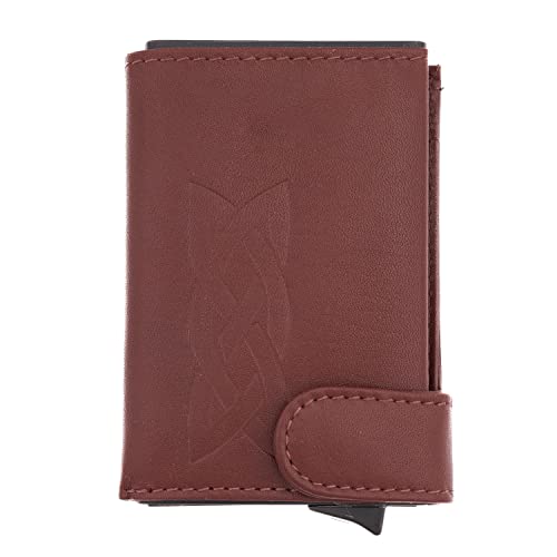 Biddy Murphy RFID Wallet Hand Embossed Italian Leather Made in Ireland Celtic Weave Design