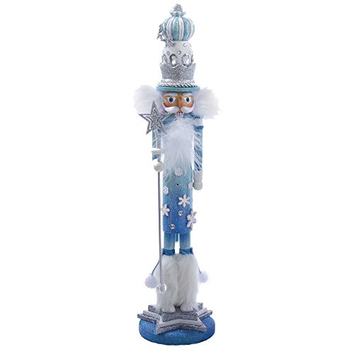Kurt Adler Hollywood Snowflake Nutcracker, 20-Inch, Blue and Silver