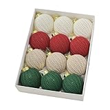 12 Bolas Decorativas de Navidad – Estilo Bohemio Rural, decoración de árbol Duradera, Bolas y Festivas Dormitorio, Cocina, Chimenea y Ventana, aporta un Toque Bohemio
