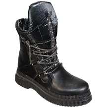 YAZKI  Kad n Siyah Krem Para t Ta l  Kuma  5cm Kal n Taban 26cm Bilek Uzunlu u Ba c ks z Fash on Bo